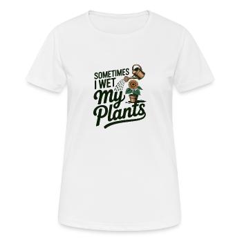 Parfois, je mouille mes plantes - T-shirt respirant Femme - blanc - Devant - AI Model Female 172 dark (172cm)