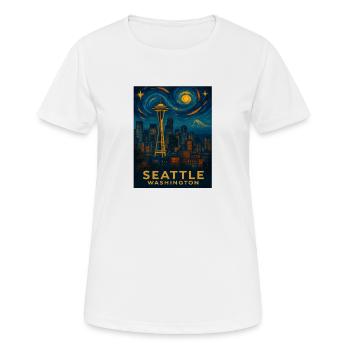 Seattle Washington - Women's Breathable T-Shirt - white - Front - AI Model Female 172 dark (172cm)