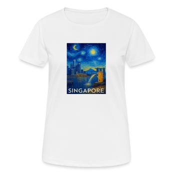 Singapur - Frauen T-Shirt atmungsaktiv - Weiß - Vorne - AI Model Female 172 dark (172cm)