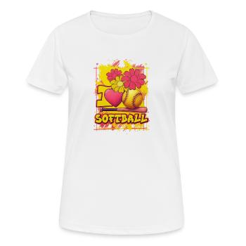 Softball - Frauen T-Shirt atmungsaktiv - Weiß - Vorne - AI Model Female 172 dark (172cm)