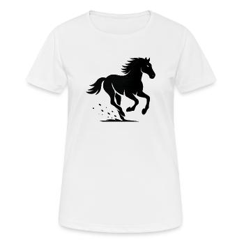 Silhouette de galop de cheval - T-shirt respirant Femme - blanc - Devant - AI Model Female 172 dark (172cm)