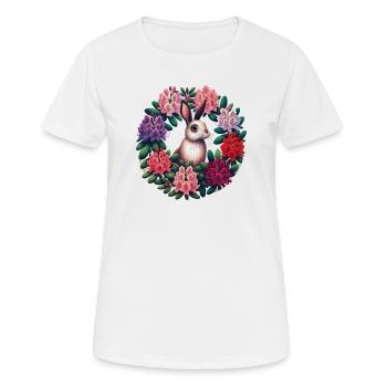 Circular Floral Rabbit - Women's Breathable T-Shirt - white - Front - AI Model Female 172 dark (172cm)