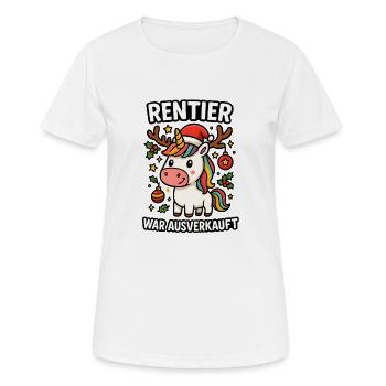 Le renne a été vendu licorne - T-shirt respirant Femme - blanc - Devant - AI Model Female 172 dark (172cm)
