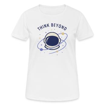Denke Weiter - Frauen T-Shirt atmungsaktiv - Weiß - Vorne - AI Model Female 172 dark (172cm)