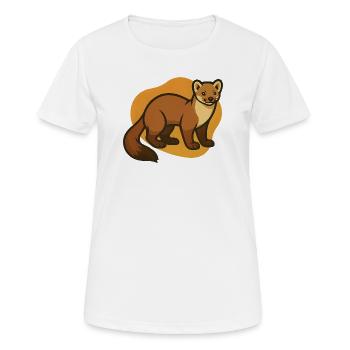 Illustration de martre douillette - T-shirt respirant Femme - blanc - Devant - AI Model Female 172 dark (172cm)