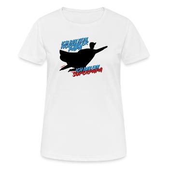 Ich bin ein Superpapa – Hero Dad Design - Frauen T-Shirt atmungsaktiv - Weiß - Vorne - AI Model Female 172 dark (172cm)