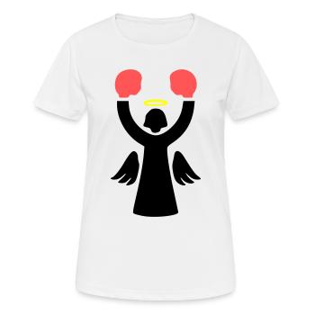 Boxer Angel Pictogram Funny - Women's Breathable T-Shirt - white - Front - AI Model Female 172 dark (172cm)