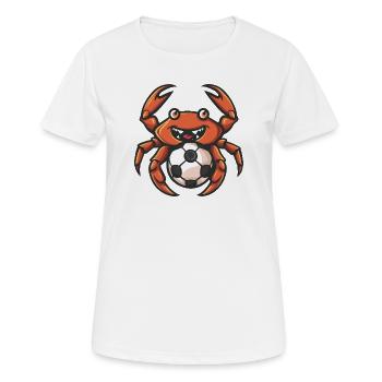 Mascotte de football de crabe - T-shirt respirant Femme - blanc - Devant - AI Model Female 172 dark (172cm)