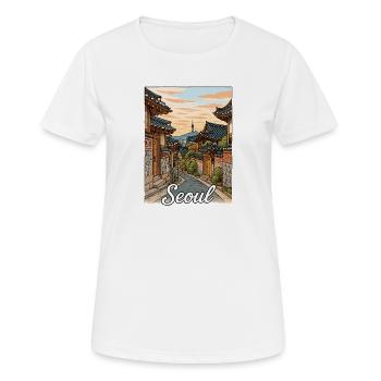 Séoul, Corée du Sud - T-shirt respirant Femme - blanc - Devant - AI Model Female 172 dark (172cm)