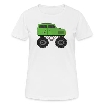 Monstertruck - Frauen T-Shirt atmungsaktiv - Weiß - Vorne - AI Model Female 172 dark (172cm)