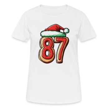 Biscuit de Noël à 87 chiffres - T-shirt respirant Femme - blanc - Devant - AI Model Female 172 dark (172cm)