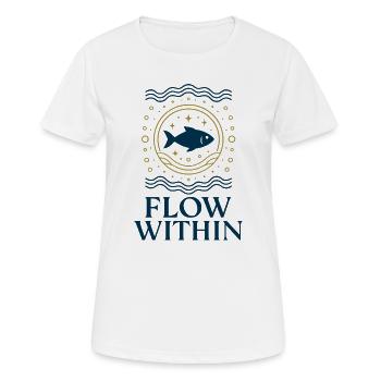 Flux à l’intérieur - T-shirt respirant Femme - blanc - Devant - AI Model Female 172 dark (172cm)