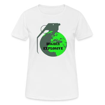 Explosive Earth - Women's Breathable T-Shirt - white - Front - AI Model Female 172 dark (172cm)