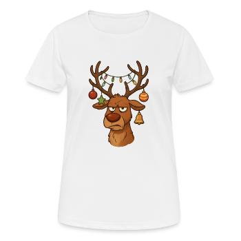 Annoyed Reindeer Christmas - Women's Breathable T-Shirt - white - Front - AI Model Female 172 dark (172cm)