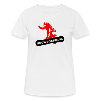 Snowboarding - Frauen T-Shirt atmungsaktiv - Weiß - Vorne - AI Model Female 172 dark (172cm)