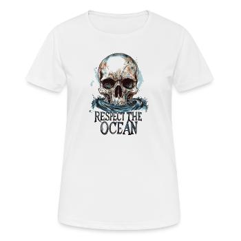 Diver Ocean Respect Dive - Frauen T-Shirt atmungsaktiv - Weiß - Vorne - AI Model Female 172 dark (172cm)