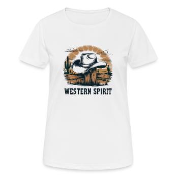 Western Spirit – Vintage Cowboy - T-shirt respirant Femme - blanc - Devant - AI Model Female 172 dark (172cm)
