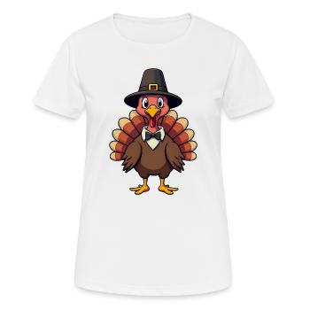 Thanksgiving Lustiger Thanksgiving Truthahn - Frauen T-Shirt atmungsaktiv - Weiß - Vorne - AI Model Female 172 dark (172cm)