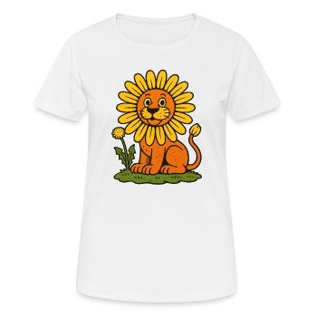 Lion crinière de tournesol - T-shirt respirant Femme - blanc - Devant - AI Model Female 172 dark (172cm)