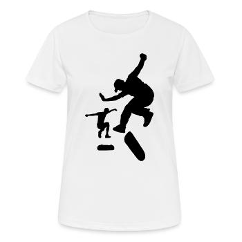 Skateboard - Frauen T-Shirt atmungsaktiv - Weiß - Vorne - AI Model Female 172 dark (172cm)