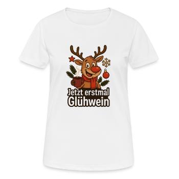 Noël Maintenant vin chaud - T-shirt respirant Femme - blanc - Devant - AI Model Female 172 dark (172cm)