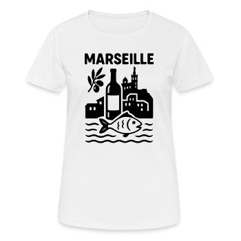 marseille silhouette - Frauen T-Shirt atmungsaktiv - Weiß - Vorne - AI Model Female 172 dark (172cm)