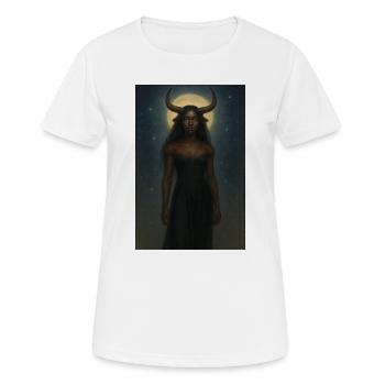 Mystische Horngöttin - Frauen T-Shirt atmungsaktiv - Weiß - Vorne - AI Model Female 172 dark (172cm)