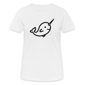 Narwal - Frauen T-Shirt atmungsaktiv - Weiß - Vorne - AI Model Female 172 dark (172cm)