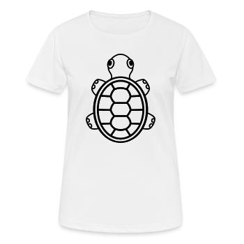 Süße Baby Schildkröte – Comic Reptil fürs Herz - Frauen T-Shirt atmungsaktiv - Weiß - Vorne - AI Model Female 172 dark (172cm)