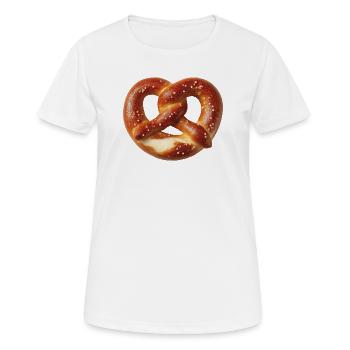 Brezel - Frauen T-Shirt atmungsaktiv - Weiß - Vorne - AI Model Female 172 dark (172cm)