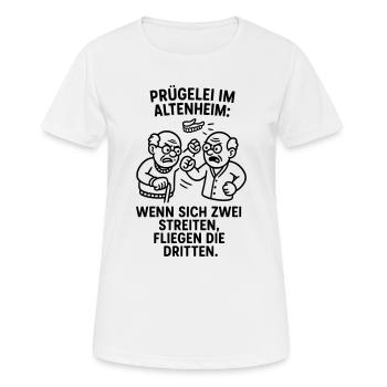 dritten fliegen schlägerei prügelei streit  - Frauen T-Shirt atmungsaktiv - Weiß - Vorne - AI Model Female 172 dark (172cm)