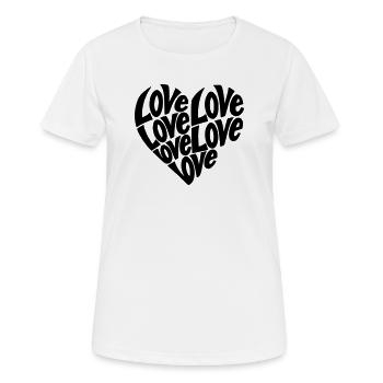 Typographie de forme de cœur d’amour - Variable de couleur - T-shirt respirant Femme - blanc - Devant - AI Model Female 172 dark (172cm)