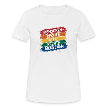 Human rights instead of right-wing people - Against the law - Women's Breathable T-Shirt - white - Front - AI Model Female 172 dark (172cm)