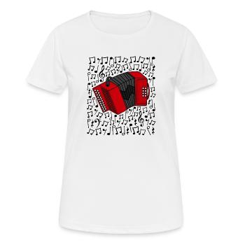 Accordéon Notes musicales Accordéoniste Musicien folk - T-shirt respirant Femme - blanc - Devant - AI Model Female 172 dark (172cm)