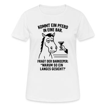 Cheval dans le bar - T-shirt respirant Femme - blanc - Devant - AI Model Female 172 dark (172cm)