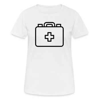 trousse de secours - T-shirt respirant Femme - blanc - Devant - AI Model Female 172 dark (172cm)