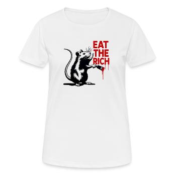 Rat with a red message - Women's Breathable T-Shirt - white - Front - AI Model Female 172 dark (172cm)