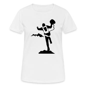 BASE jumping - Frauen T-Shirt atmungsaktiv - Weiß - Vorne - AI Model Female 172 dark (172cm)