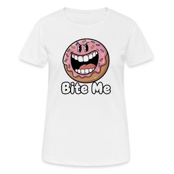 Beiß mich Donut Cartoon - Frauen T-Shirt atmungsaktiv - Weiß - Vorne - AI Model Female 172 dark (172cm)