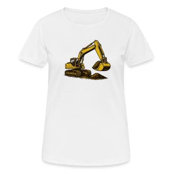 Excavator in dust - Women's Breathable T-Shirt - white - Front - AI Model Female 172 dark (172cm)