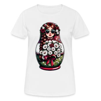 Matriochka en russe Matriochka Poupée Russe - T-shirt respirant Femme - blanc - Devant - AI Model Female 172 dark (172cm)