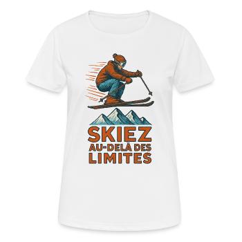 Ski beyond the limits! - Women's Breathable T-Shirt - white - Front - AI Model Female 172 dark (172cm)