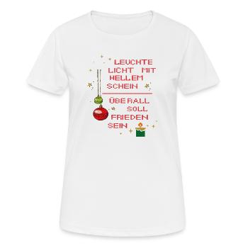 Leuchte Licht mit hellem Schein - Frauen T-Shirt atmungsaktiv - Weiß - Vorne - AI Model Female 172 dark (172cm)