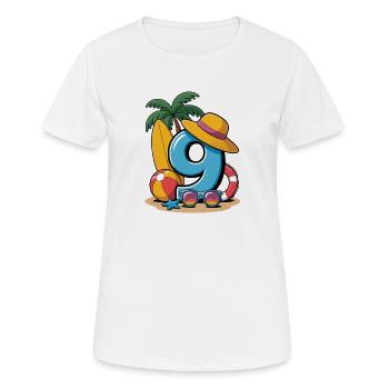 9th Birthday Vacation 9 Years - Women's Breathable T-Shirt - white - Front - AI Model Female 172 dark (172cm)