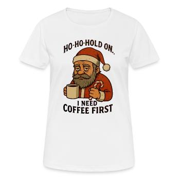Weihnachts-Santa Kaffee zuerst - Frauen T-Shirt atmungsaktiv - Weiß - Vorne - AI Model Female 172 dark (172cm)