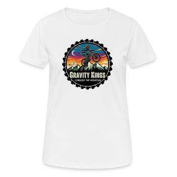 Rois de la gravité : Conquérir la Montagne - T-shirt respirant Femme - blanc - Devant - AI Model Female 172 dark (172cm)
