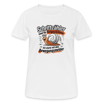 Les podomètres sont destinés aux utilisateurs avancés - T-shirt respirant Femme - blanc - Devant - AI Model Female 172 dark (172cm)