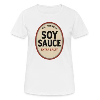 Sauce soja – Costume drôle d’Halloween - T-shirt respirant Femme - blanc - Devant - AI Model Female 172 dark (172cm)