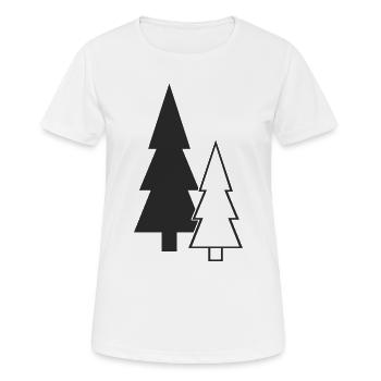 Waldsilhouette Tannen - Frauen T-Shirt atmungsaktiv - Weiß - Vorne - AI Model Female 172 dark (172cm)
