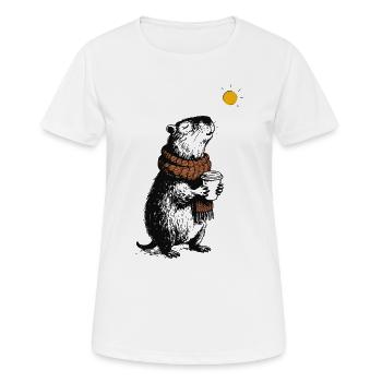 Capybara Winter Vibes - Frauen T-Shirt atmungsaktiv - Weiß - Vorne - AI Model Female 172 dark (172cm)